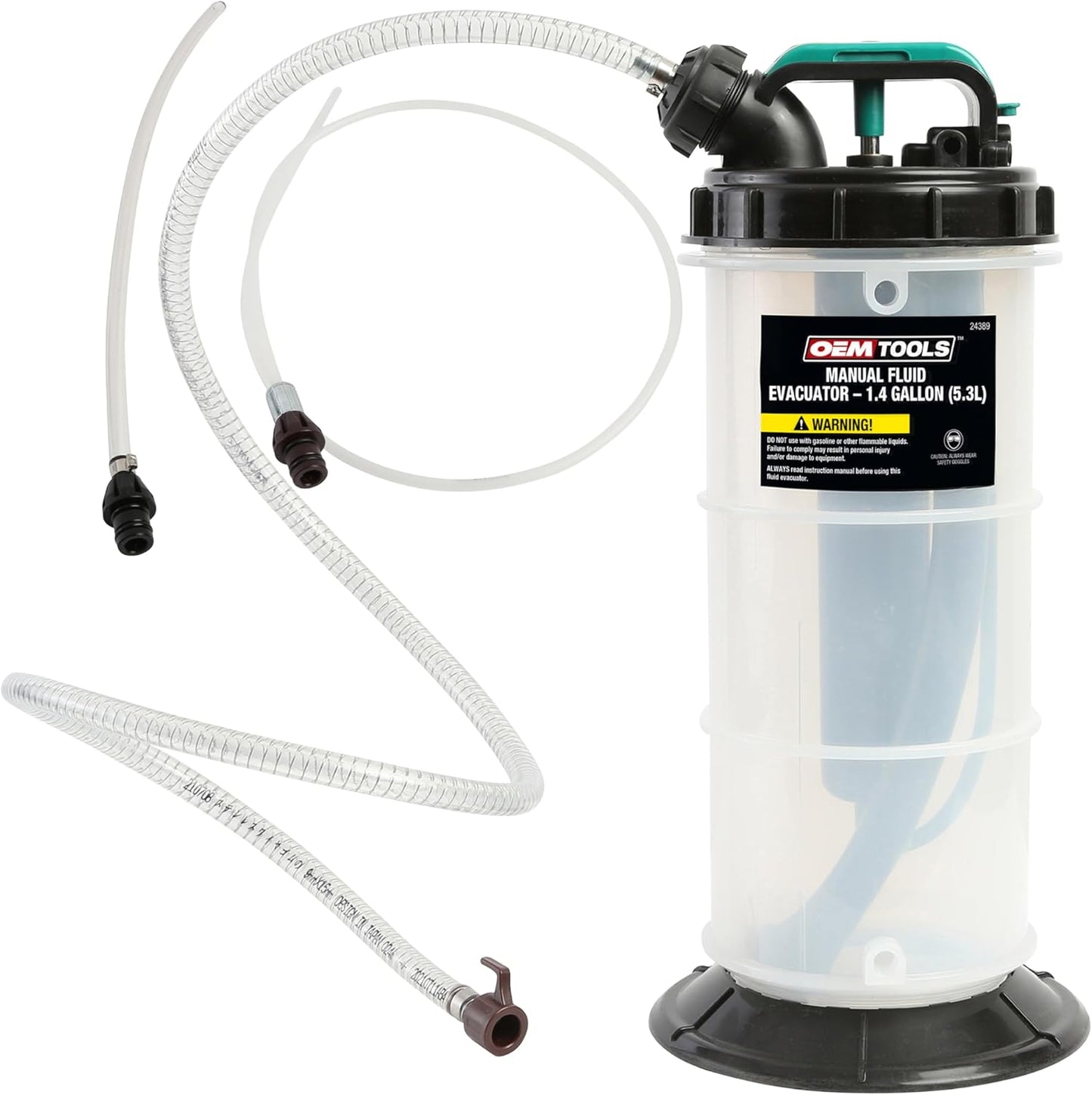 OEMTOOLS Manual Fluid Extractor Pump, 5.3L Oil Extractor, 5-Foot Hose