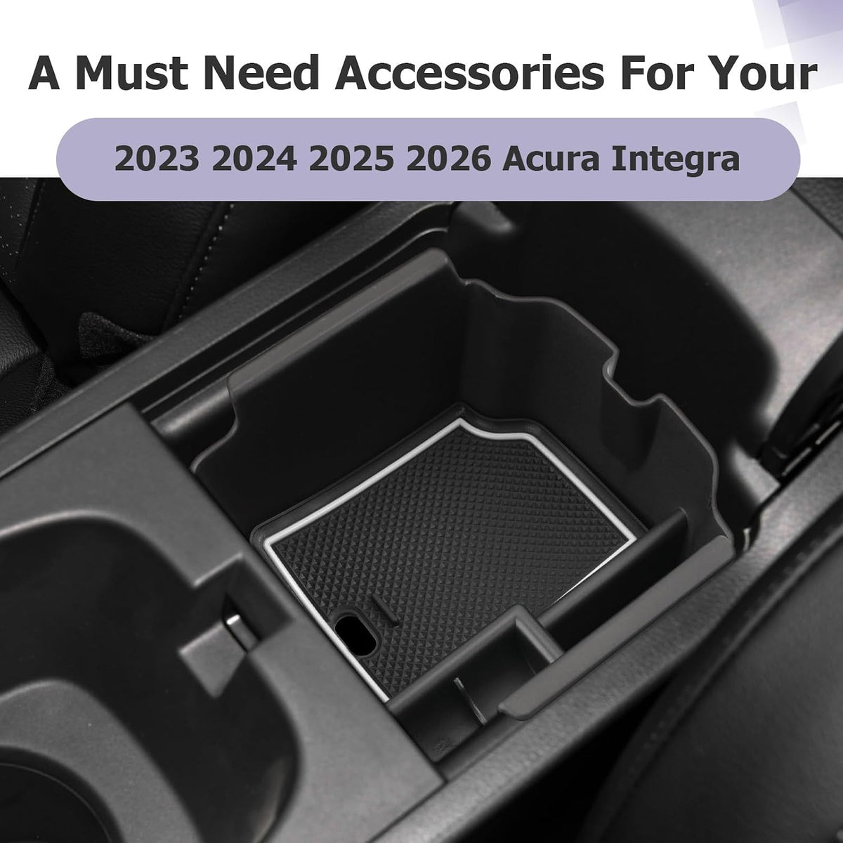 LUWU 2026 2027 Acura Integra Center Console Organizer for 2023 2024 2025 2026 2027 Acura Integra Accessories Armrest Console Storage Box Insert Tray ABS Material White-Trim