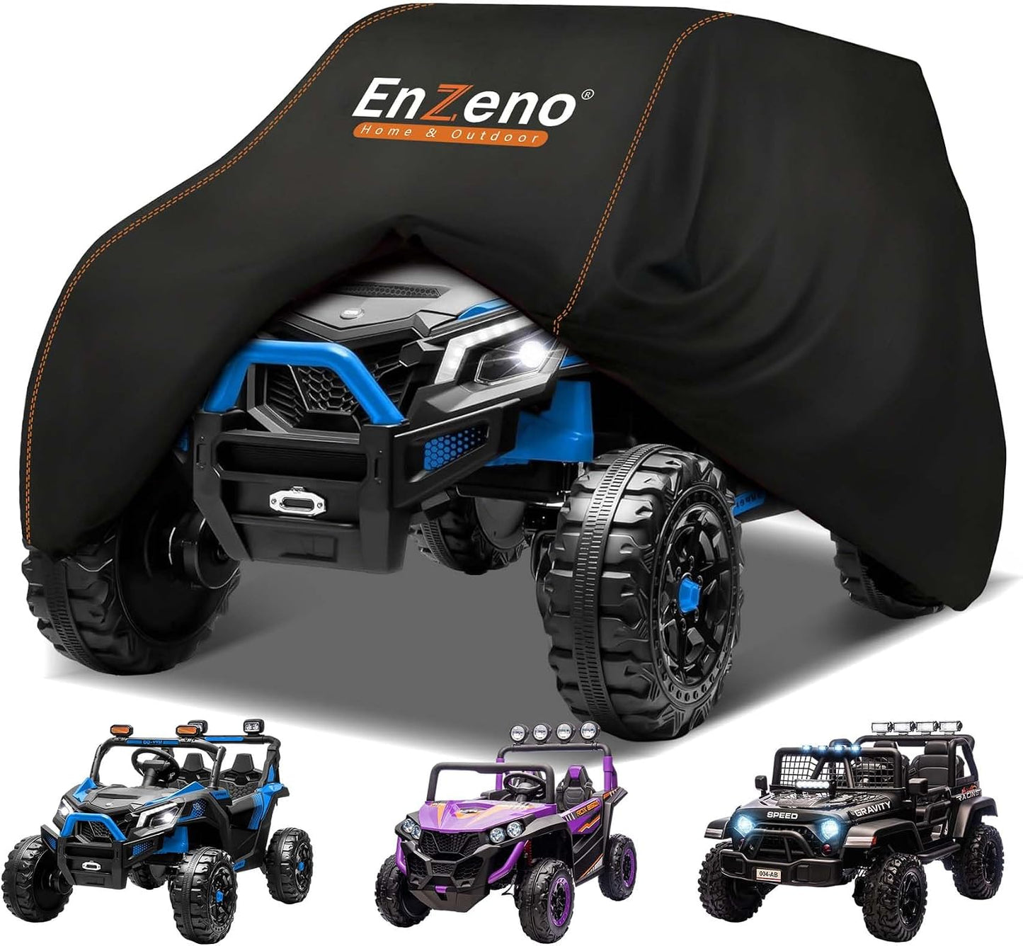 Enzeno Kids Ride-On Toy Car Cover,Power Wheels Cover Waterproof,Outdoor Toy Car Cover for Power Wheels Jeep & Toddler Electric Vehicles,All-Weather Protection,Universal Kid Ride-on Accessories