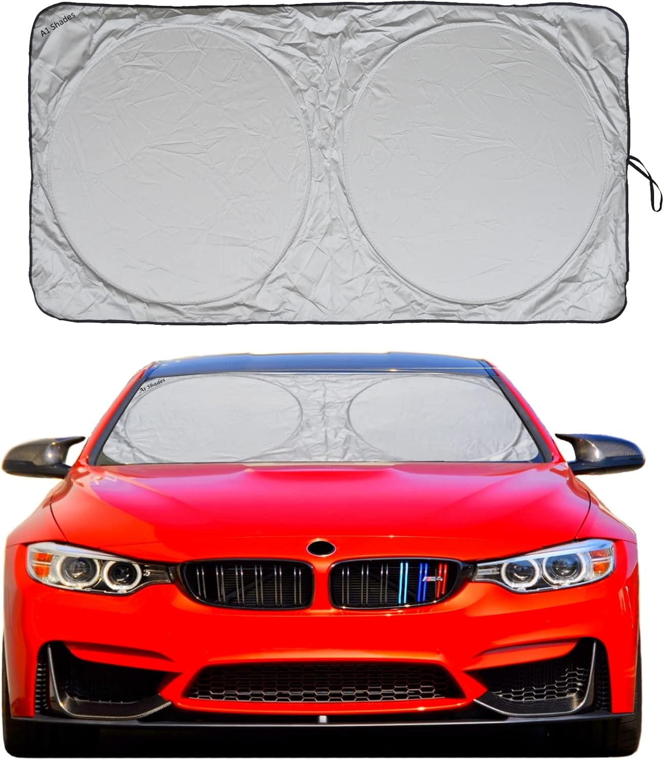 Car Windshield shade for Automotive windshield sunshades with Storage Pouch by A1 Sun Shade Foldable Truck Suv Front Window Shield Blocker Visor Protector Cover for Interior Accessories for Heat Large