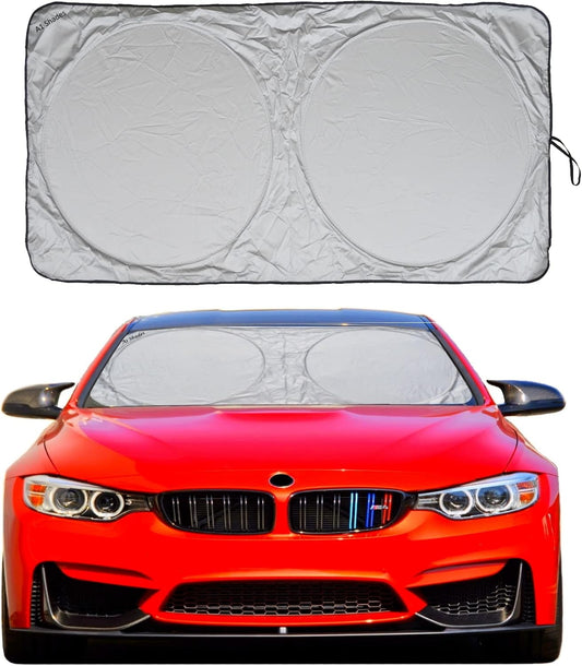 Car Windshield shade for Automotive windshield sunshades with Storage Pouch by A1 Sun Shade Foldable Truck Suv Front Window Shield Blocker Visor Protector Cover for Interior Accessories for Heat Large