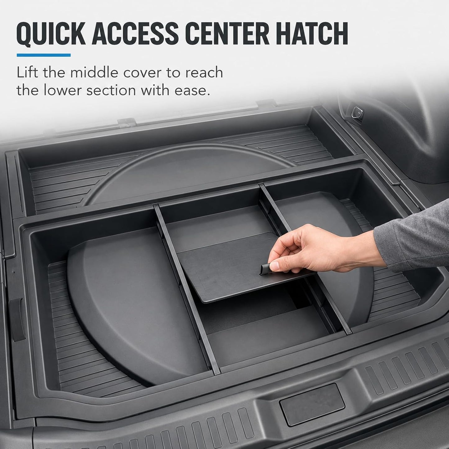 Hidden Trunk Storage Box for 2026 2027 Toyota RAV4 Hybrid, Under Floor Cargo Organizer Tray, Rear Trunk Insert Storage Bin, Multi-Compartment SUV Cargo Accessories, Black