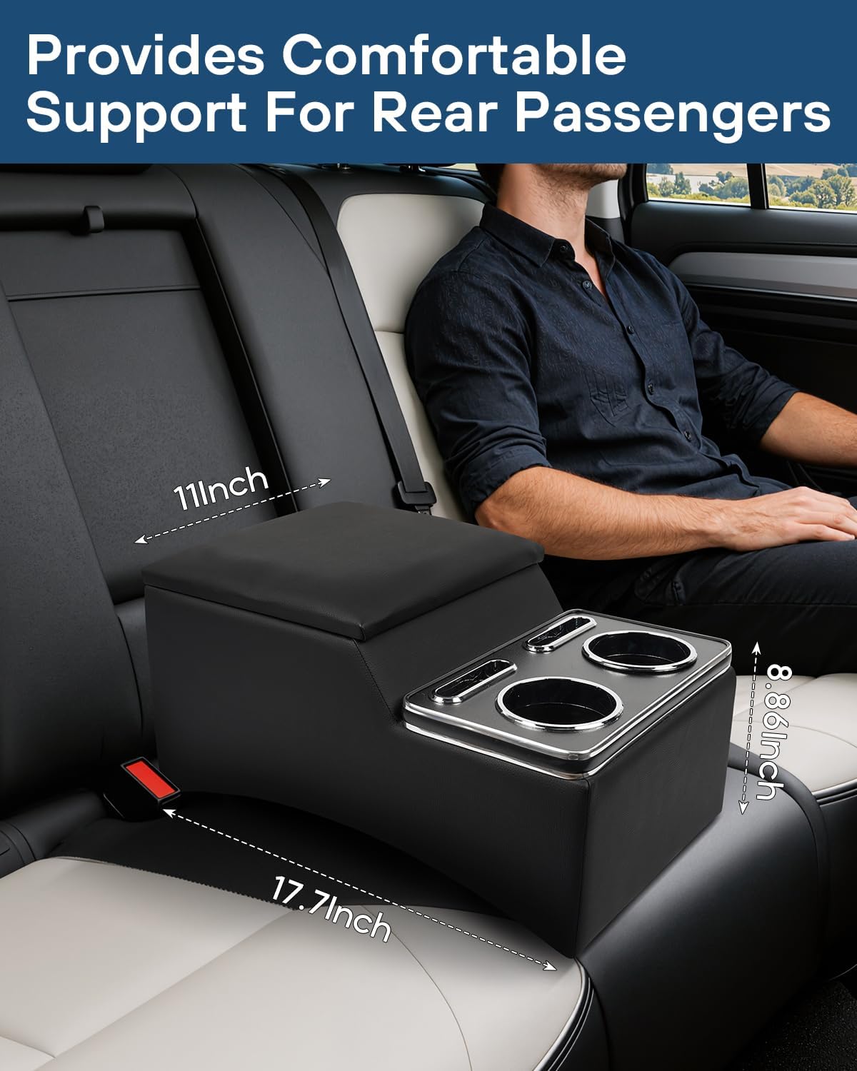 Bench Seat Center Console Organizer, Cup & Phone Holder, Universal