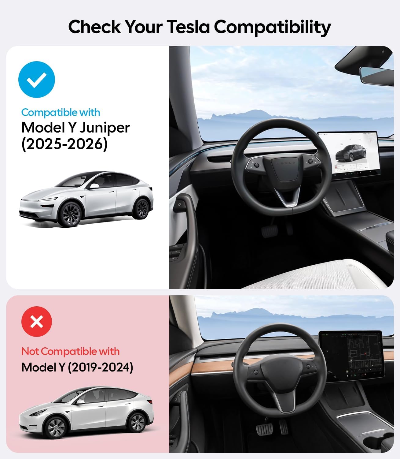 Wigoo Tesla New Model Y Juniper Accessories Sunshade Roof [Never Sag, Nano Ice-Crystal Coatings] Heat Insulation Glass Roof Sun Shade, Accessories for Tesla New Model Y 2025 2026 Launch, Black
