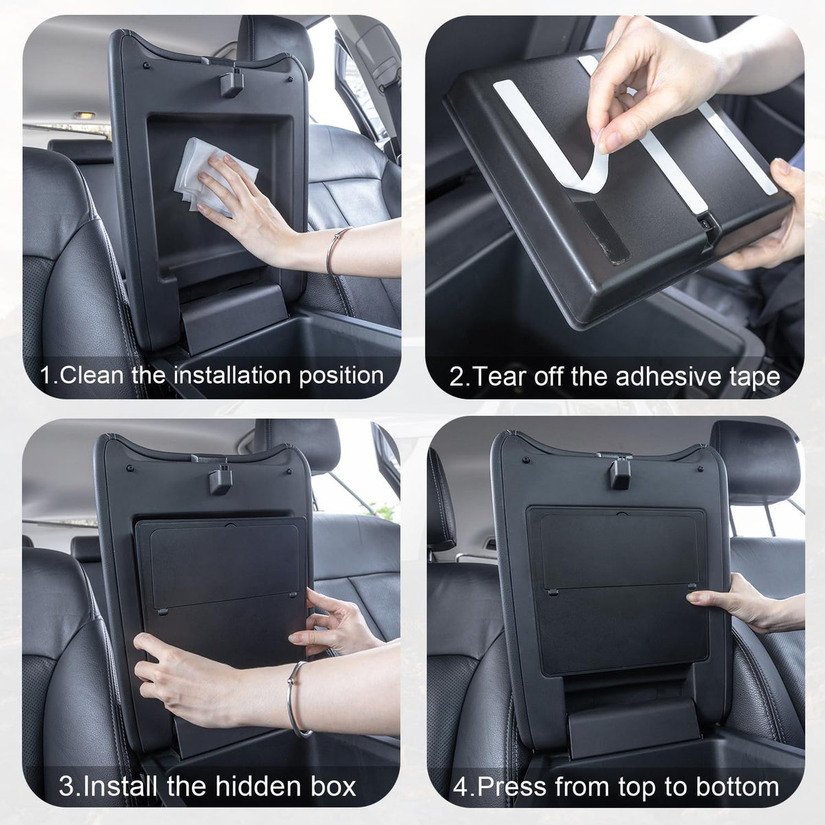 PIMCAR 3-Piece Center Console Organizer Set for 2023-2026 Honda Pilot, 2024-2026 Honda Passport/Ridgeline Accessories, Armrest Hidden Storage Box & Divider ABS Material Interior Accessories