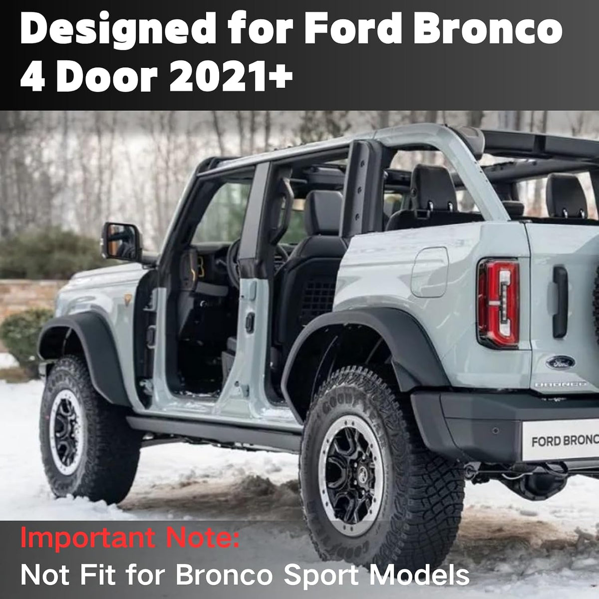 4 PCS Door Sill Guards for 2021-2026 Ford Bronco Accessories 4-Door
