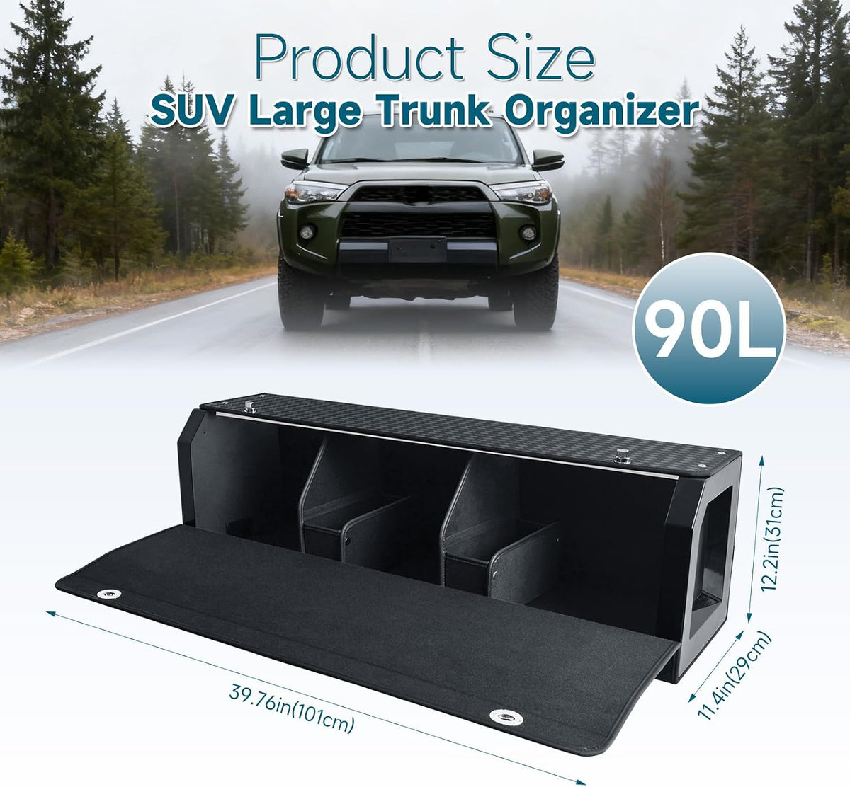 SUV Trunk Organizers and Storage, Waterproof Sturdy Trunk Organizer for Car