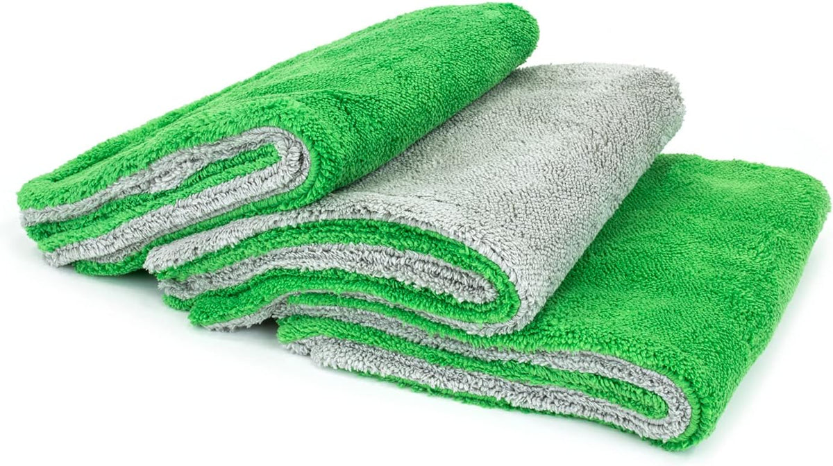 Autofiber Royal Plush Double Pile Microfiber Detailing Towel - Pack of 3 Blue/Gray (16 inch x 16 in, 700 GSM)