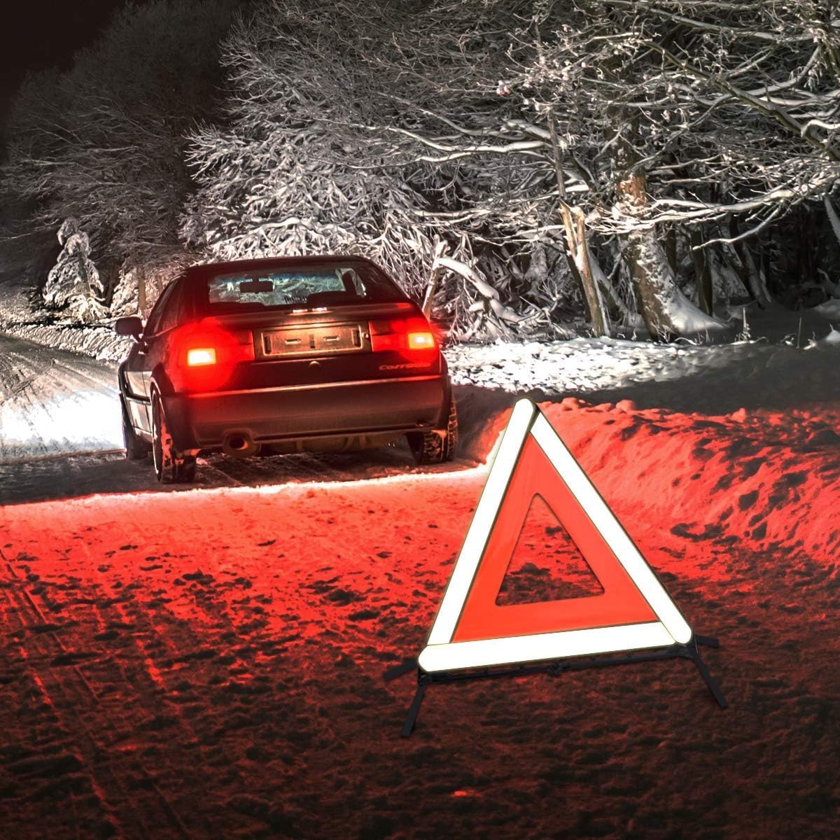 aikko Safety Triangle 6-Pack, Foldable Emergency Road Reflector Kit for Car