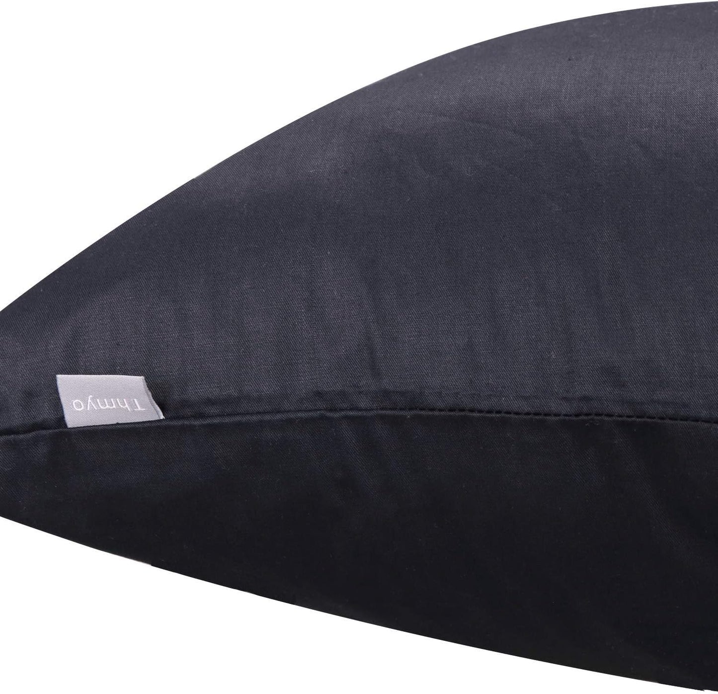 Thmyo 4-Pack 100% Cotton Comfortable Solid Decorative Throw Pillow Case Square Cushion Cover Sublimation Blank Pillow Covers DIY Pillowcases (Only Covers,Not Pillow Shams)(20x20inch/50x50cm,Black)