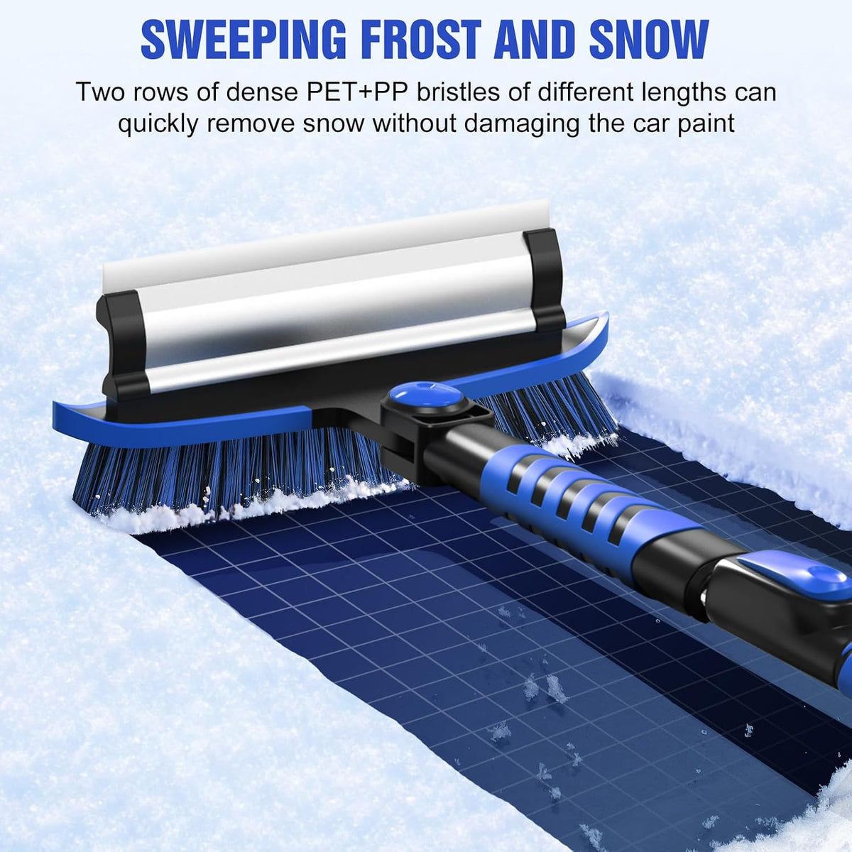 Nuovoware 60" Ice Scraper and Extendable Snow Brush for Car Windshield
