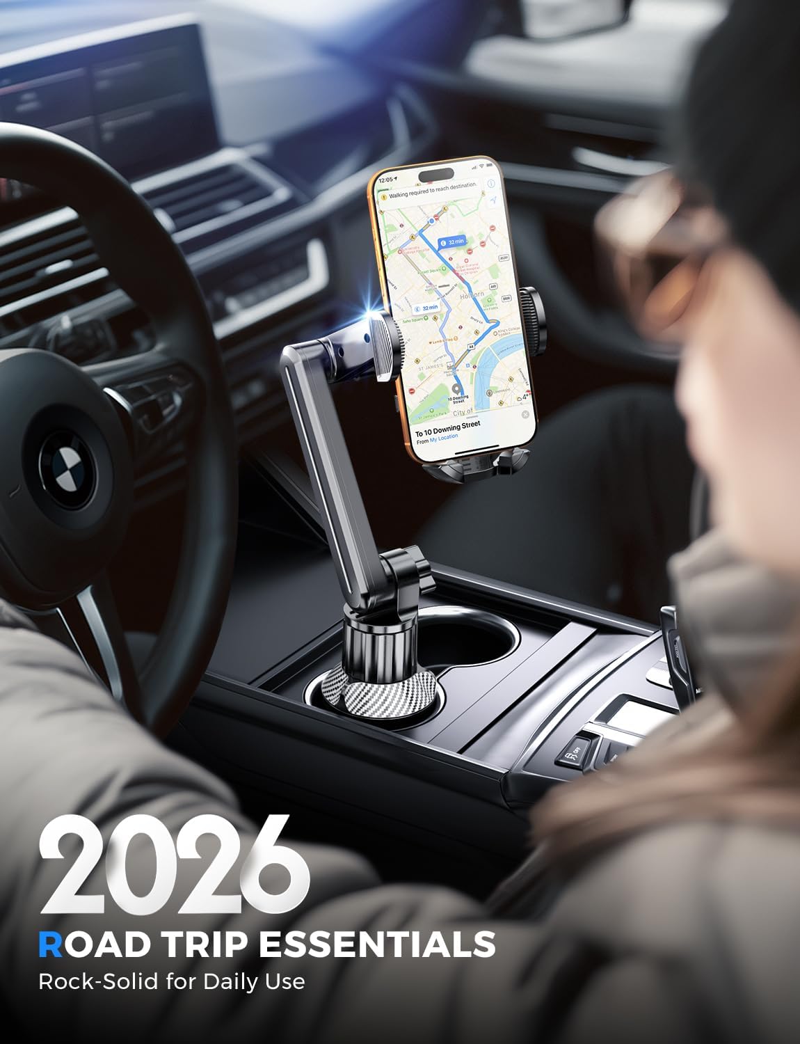 eSamcore Cup Holder Phone Holder, 15" Height Car Cup Holder Phone Mount