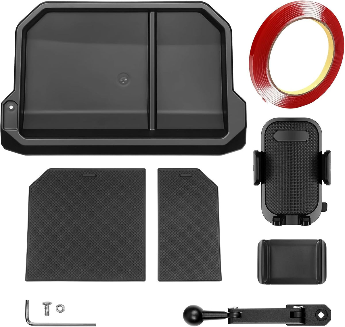 Car Phone Holder with Dashboard Storage Box for Toyota Tacoma 2024 2025 2026 & 4Runner 2025 2026 Accessories (Only for 8 Inch Screen) Cell Phone Mount Center Console Screen Dash Organizer Tray
