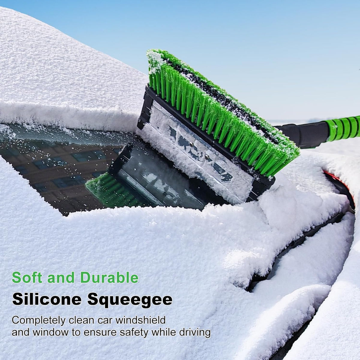 SEAAES 55 Inch Ice Scraper and Snow Brush with Squeegee for Truck SUV