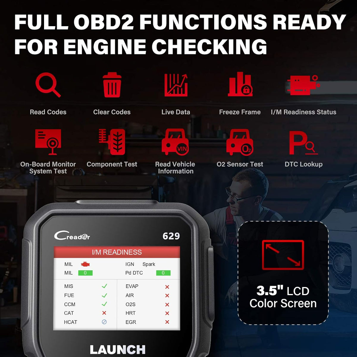 Launch CR629 OBD2 Scanner Code Reader 2026 New Scan Tool for Mechanic