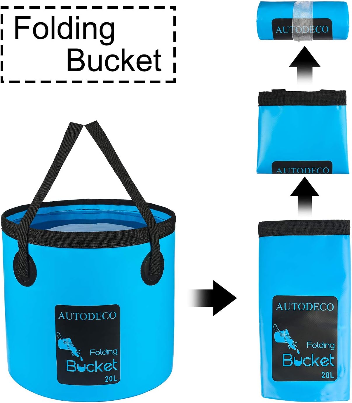 Collapsible Bucket 5 Gallon Container Folding Water Bucket Portable Wash Basin 20L