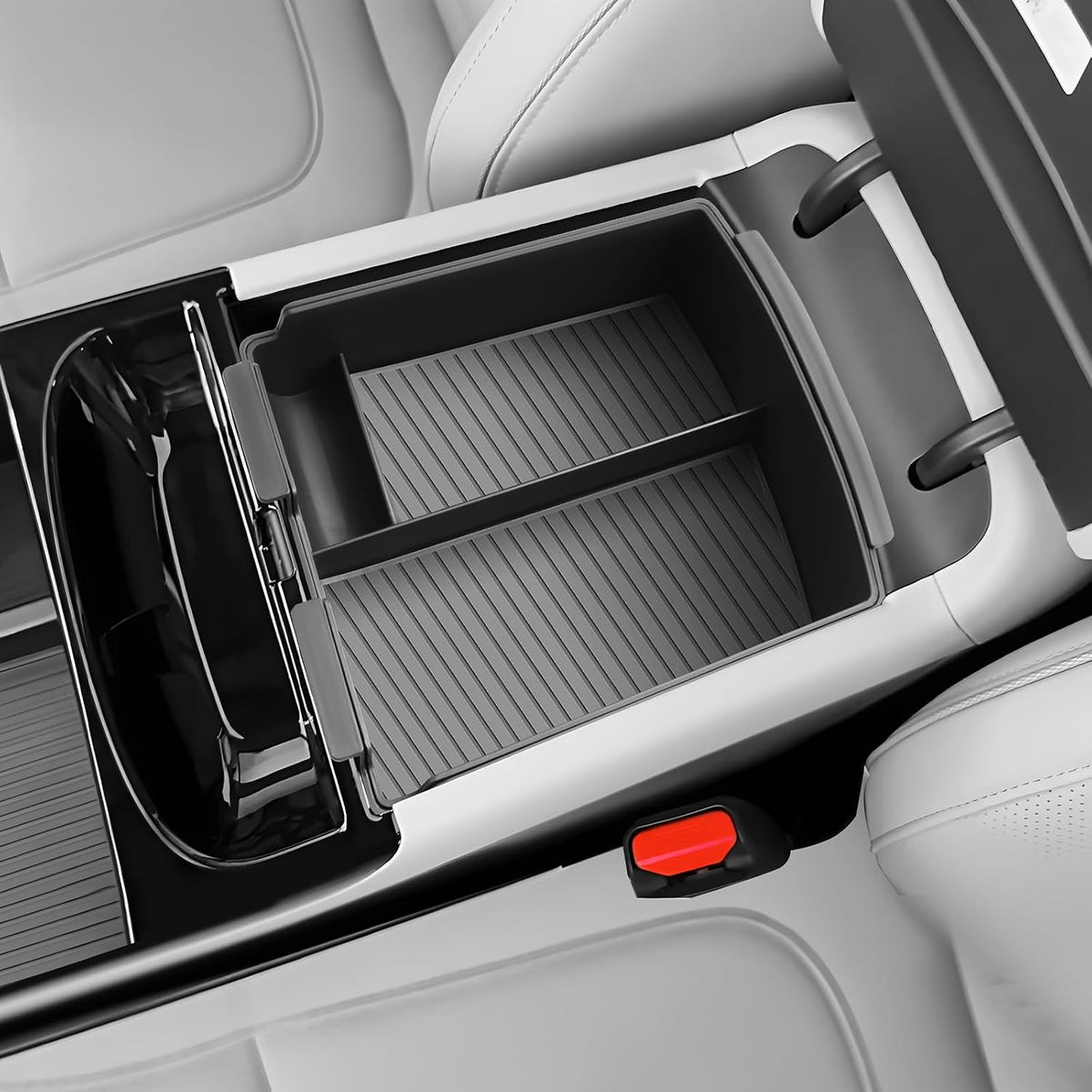 SKTU 2-Pack 2025 2026 Tucson Center Console Organizer for 2025 2026 Hyundai Tucson Limited/Hybrid Console Tray Hyundai Tucson 2025 2026 Accessories with Coin Holder Durable [Double Layers]