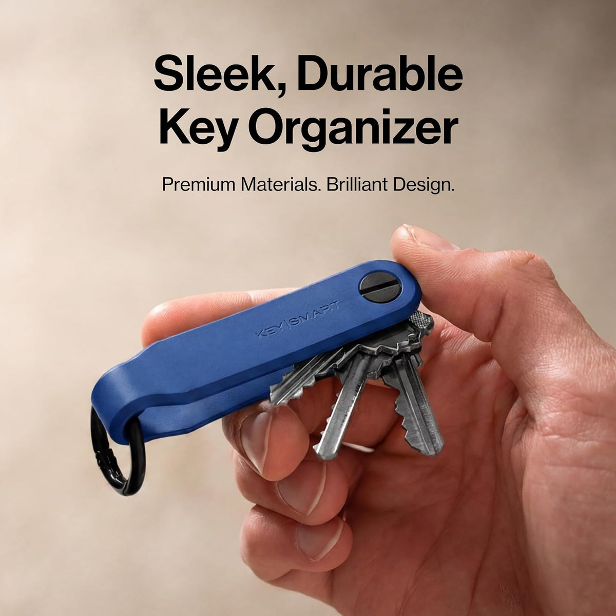 KeySmart Loop - Keychain Key Holder, FKM Silicone, Compact Key Organizer for Key Chain, Clutter-Free Compact EDC Key Chains