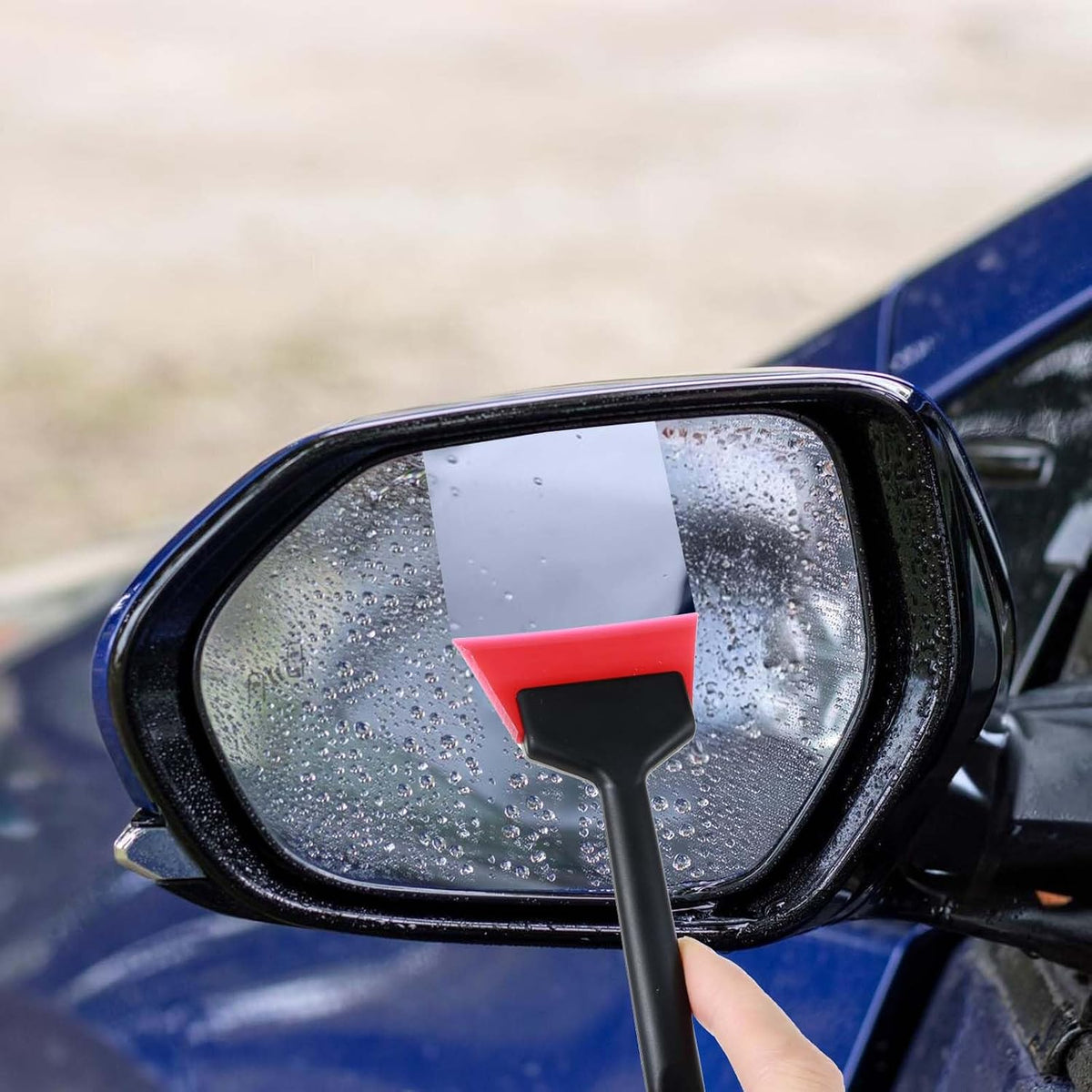 3Pcs Rubber Mini Squeegee, Window Tint Squeegee with Anti Slip Handle, All Purpose Vinyl Wrap Tool Kit for Car Corner Window Windshield Glass Mirror