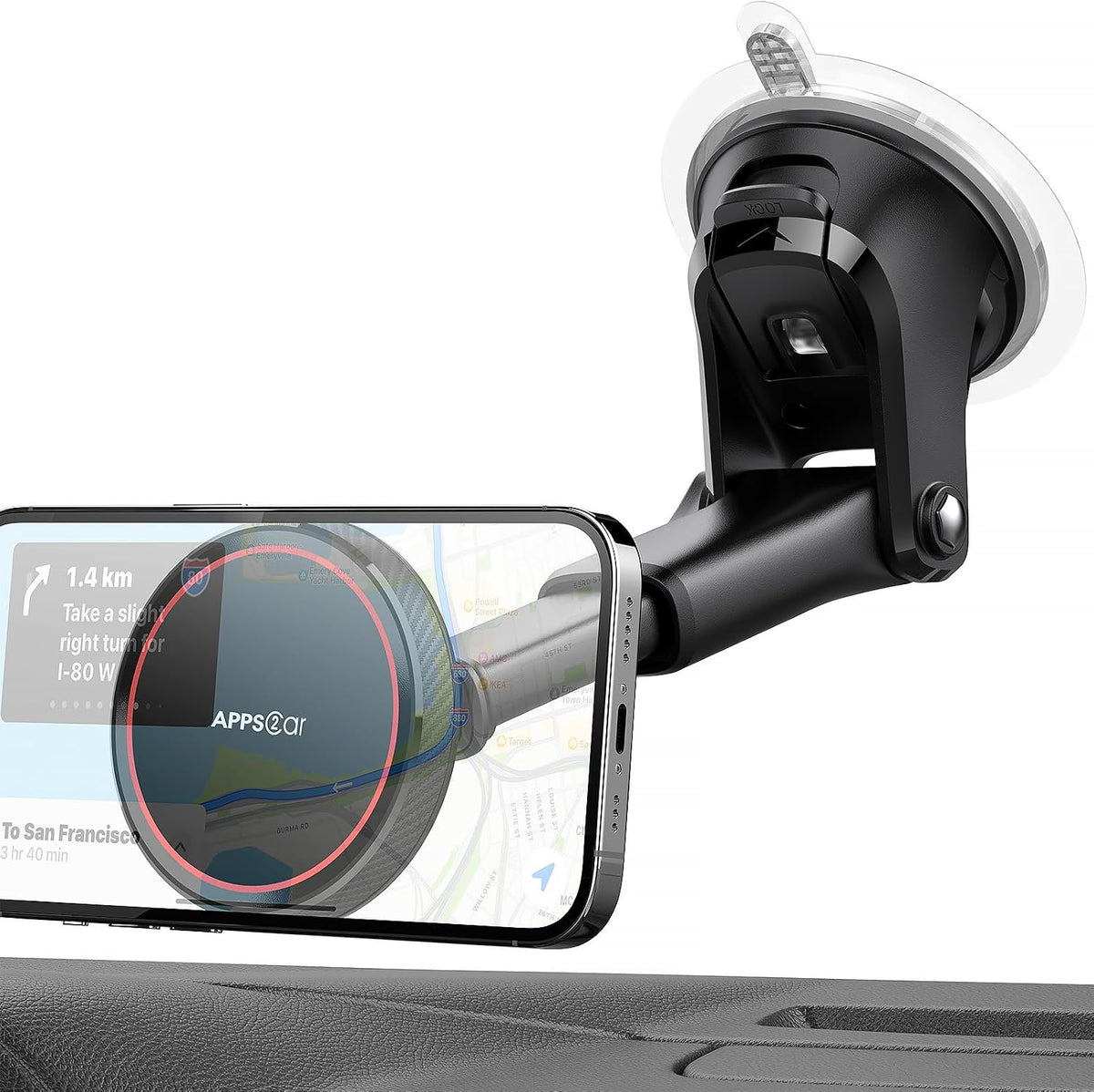 APPS2Car Magnetic Car Mount for MagSafe, Dashboard and Windshield Holder