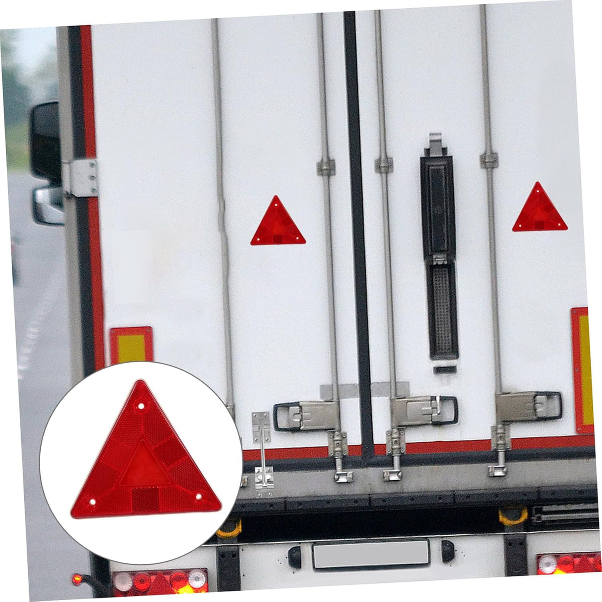 10Pcs Warning Triangle Plastic Red Reflective Road Safety Sign