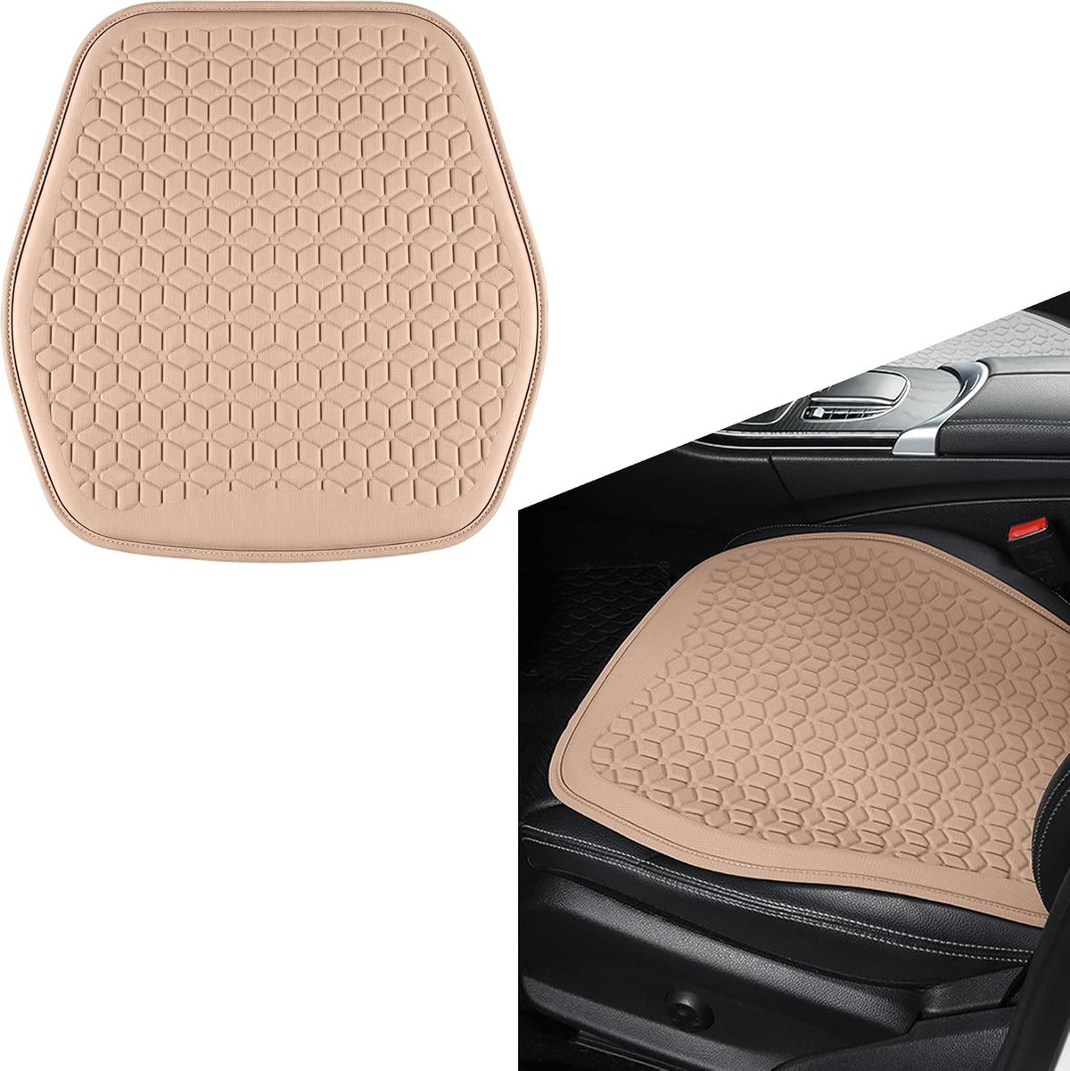 Thin Gel Car Seat Cushion, Non-Slip & Comfortable Automotive Front Seats Cushion Pad for Driver, Breathable Vehicle Interior Mat Cover Accessories，Green