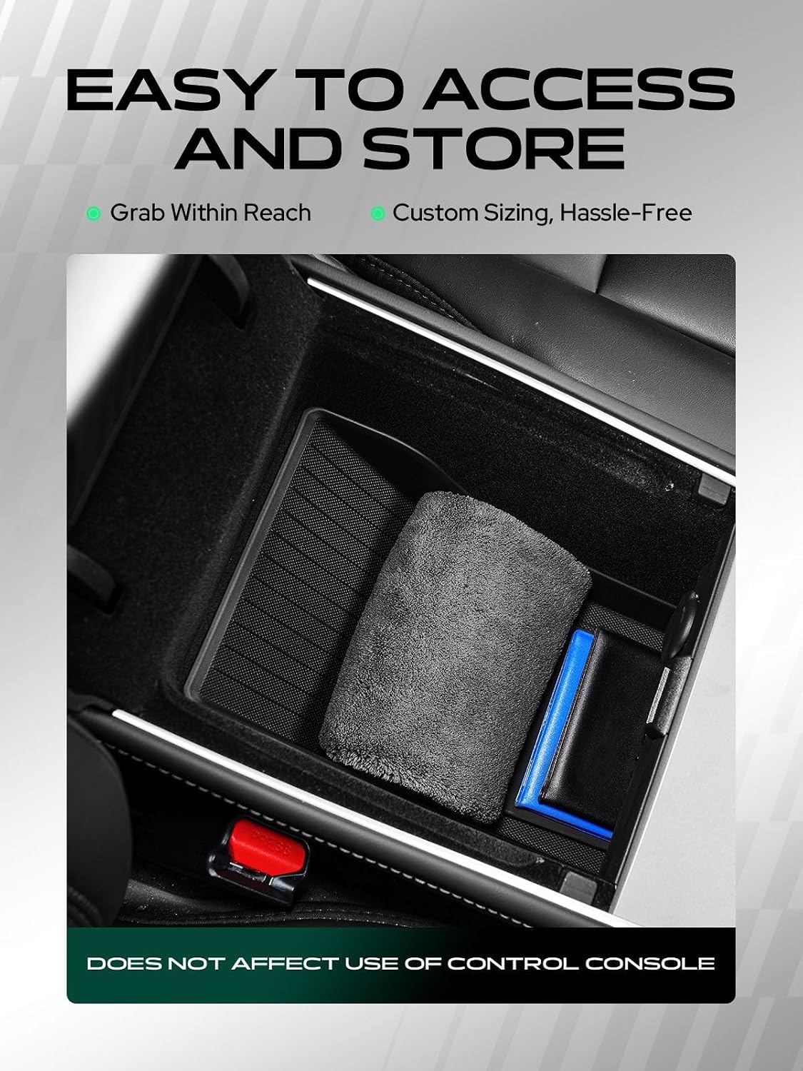 YHTAUTO Center Armrest Lower Bottom Organizer Tray for Tesla