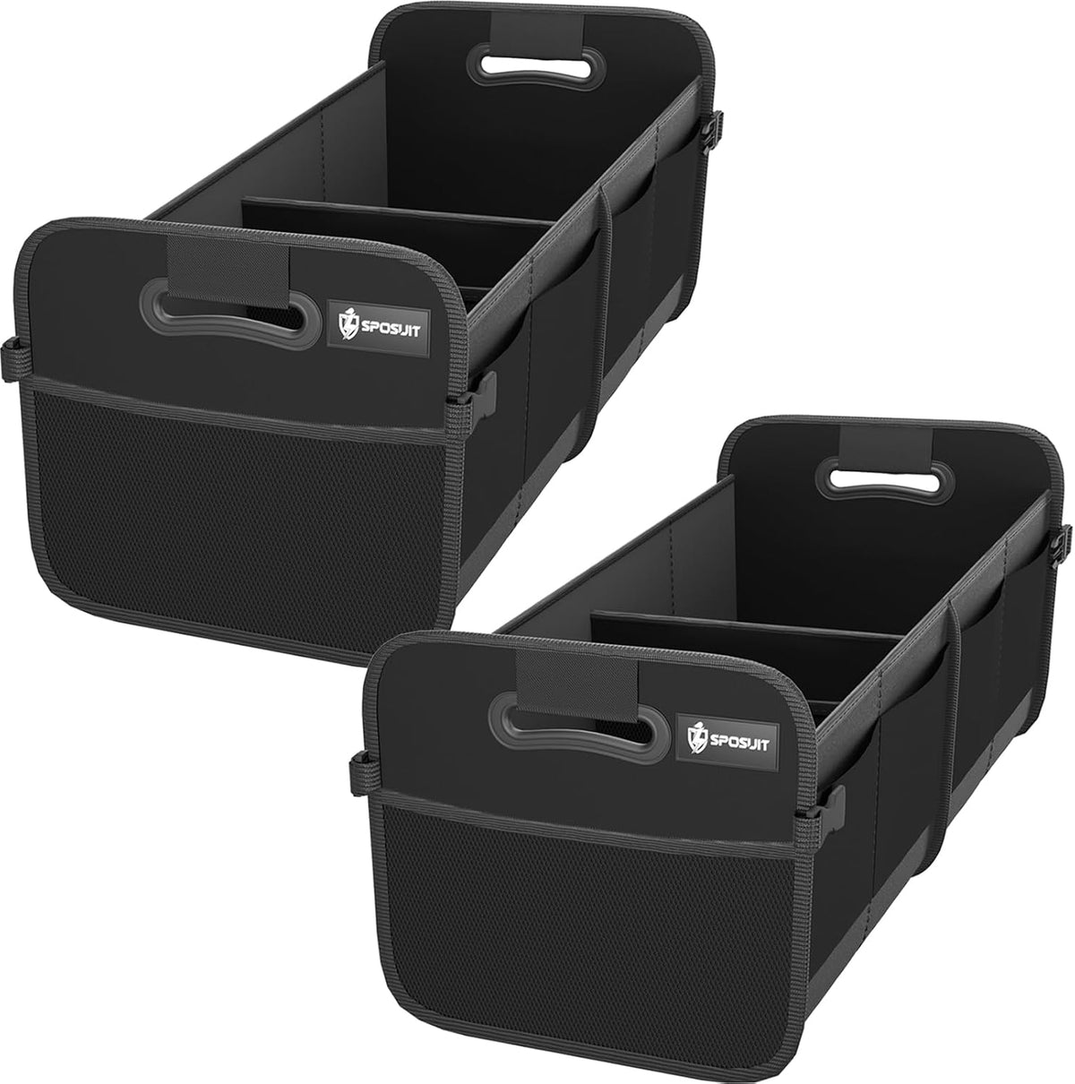 Sposuit Trunk Organizer for Car - 70L Collapsible Car Storage, Black, 2 Pcs