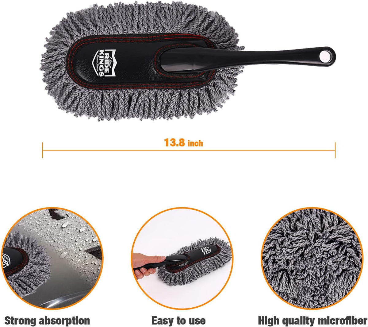 Auto Duster Extendable Handle, Car Duster Set, Scratch Remover Large and Small Brushes Remove Dust Exterior Interior of RVs and Trucks, Microfiber Auto Interior Brush, 2-Packs - Gifts for Men Women