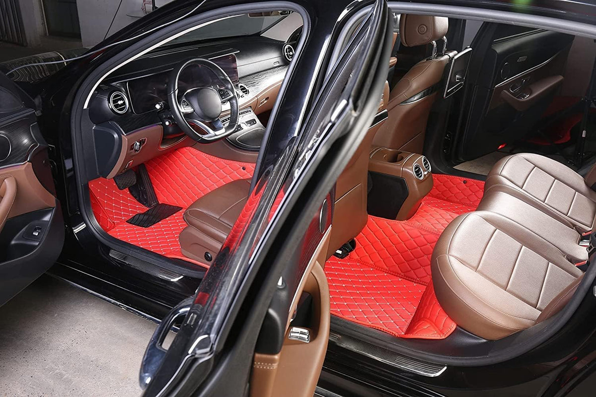 Custom Car Floor Mats Fit 96% Car Model Luxury Leather Waterproof Anti-Skid Full Coverage Liner Front Rear Mat/Set (Coffer)