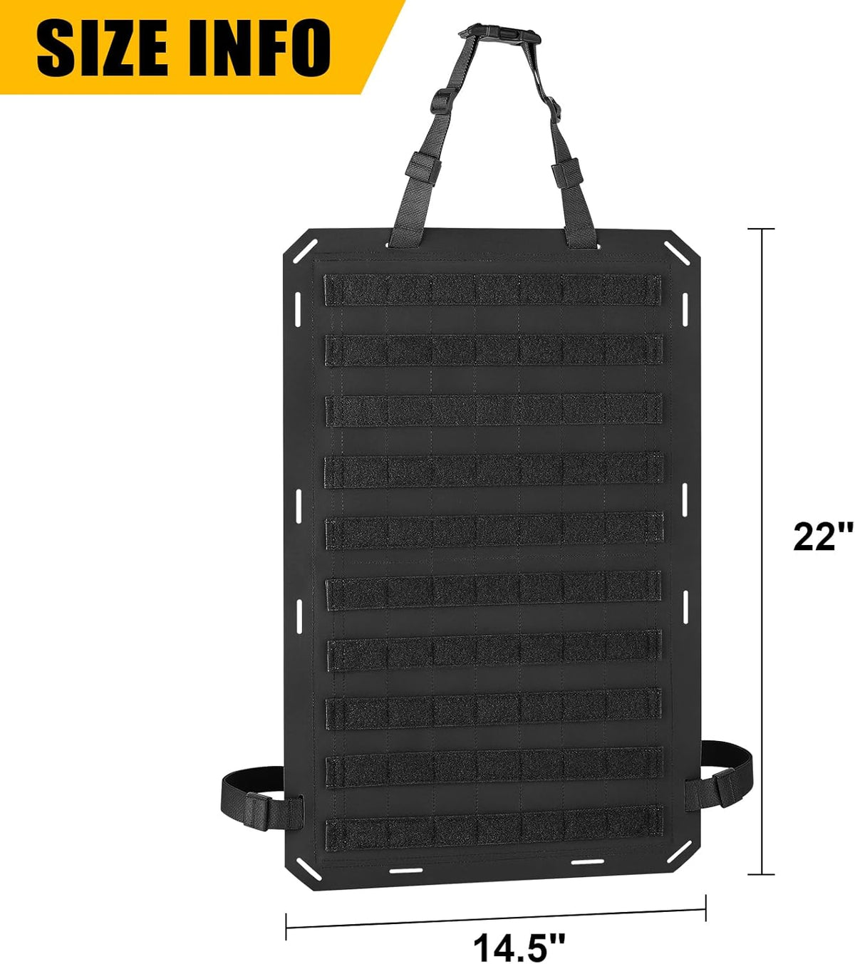 Molle Panels for Car Back Seat, Tactical Seat Back Organizer Covers for Vehicles Truck, Tactical Car Accessories Foldable for Universal Automotive (BK-Foldable)