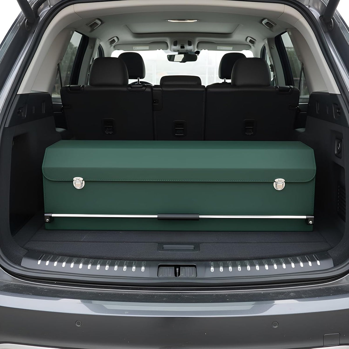 Car Trunk Organizer Leather Car Trunk Storage Organizer with Lid