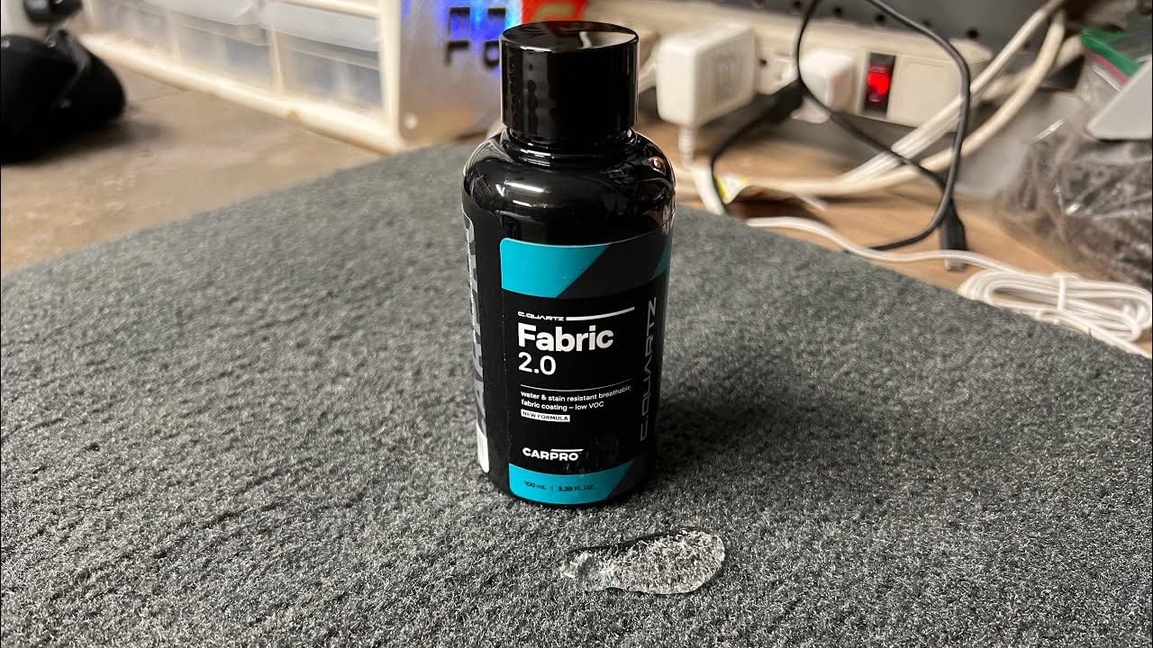 CARPRO CQUARTZ Fabric 2.0 - Upholstery Fabric Protector, Super Hydrophobic Repels Water, Stain Resistant, Resist UV Fading, Up to 12 Months, Convertible Tops, Carpets, Low VOC - 100mL (3.4oz)