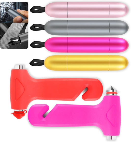 6 Pack Window Breaker Seatbelt Cutter, Escape Emergency Car Safety Hammer, Underwater Car Glass Breaker, Window Punch, Portable Car Window Breaker for Rescue Me Car Escape Tool