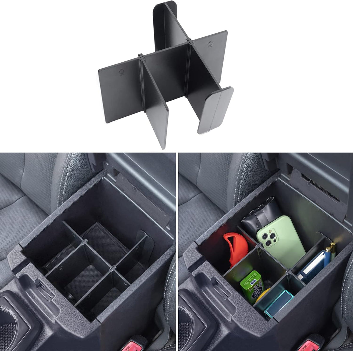 JKCOVER 2PCS Armrest Organizer Box Compatible with 2024-2026 Toyota Tacoma