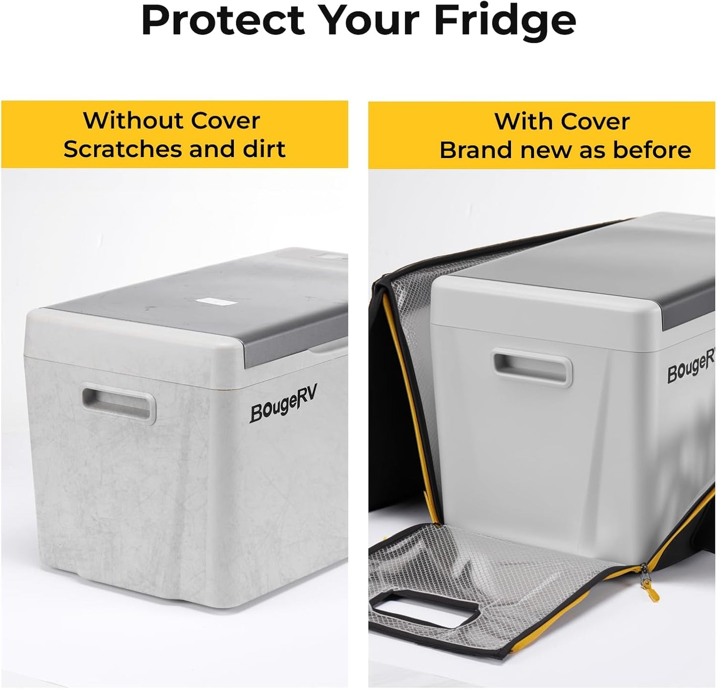 BougeRV 23 Quart Insulated Protective Cover, 12 Volt Car Freezer Cover for BougeRV CR22 Refrigerator (Refrigerator NOT Included, NOT for CRPRO Fridge)
