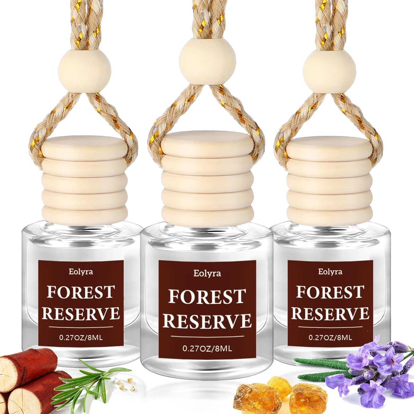 Hanging Car Air Freshener (Pack of 3) : Luxury Car Perfume for Women Men | Cute & Reusable Bottle with 45+ Days Long-Lasting Fragrance Oil Diffuser, Volcano