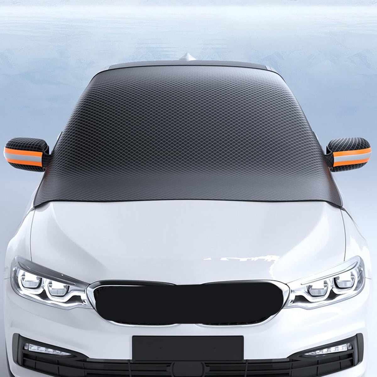 Shkalacar Car Windshield Cover for Ice and Snow Windshield Sun Shade for Automobiles All Weather Magnetic Reflective Car Snow Cover with 6 Magnets for Most Cars SUV MPV