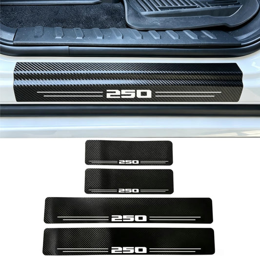 Door Sill Protector for F-250 Super Duty Car Accessories Car Door Entry Guard Sill Protector with Plastic Scraper Carbon Fiber Leather Threshold Stickers