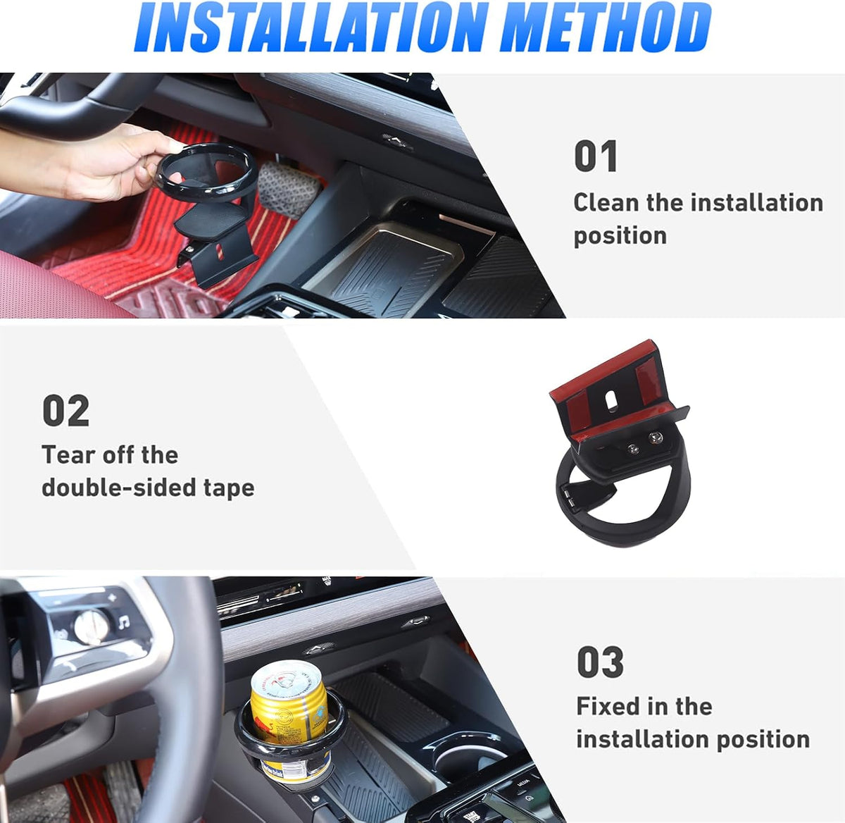 Car Cup Holder, Center Console Cup Holder Compatible with BMW 5 Series G60 2024-2025 Car Center Console Water Cup Holder Expander Interior Accessories