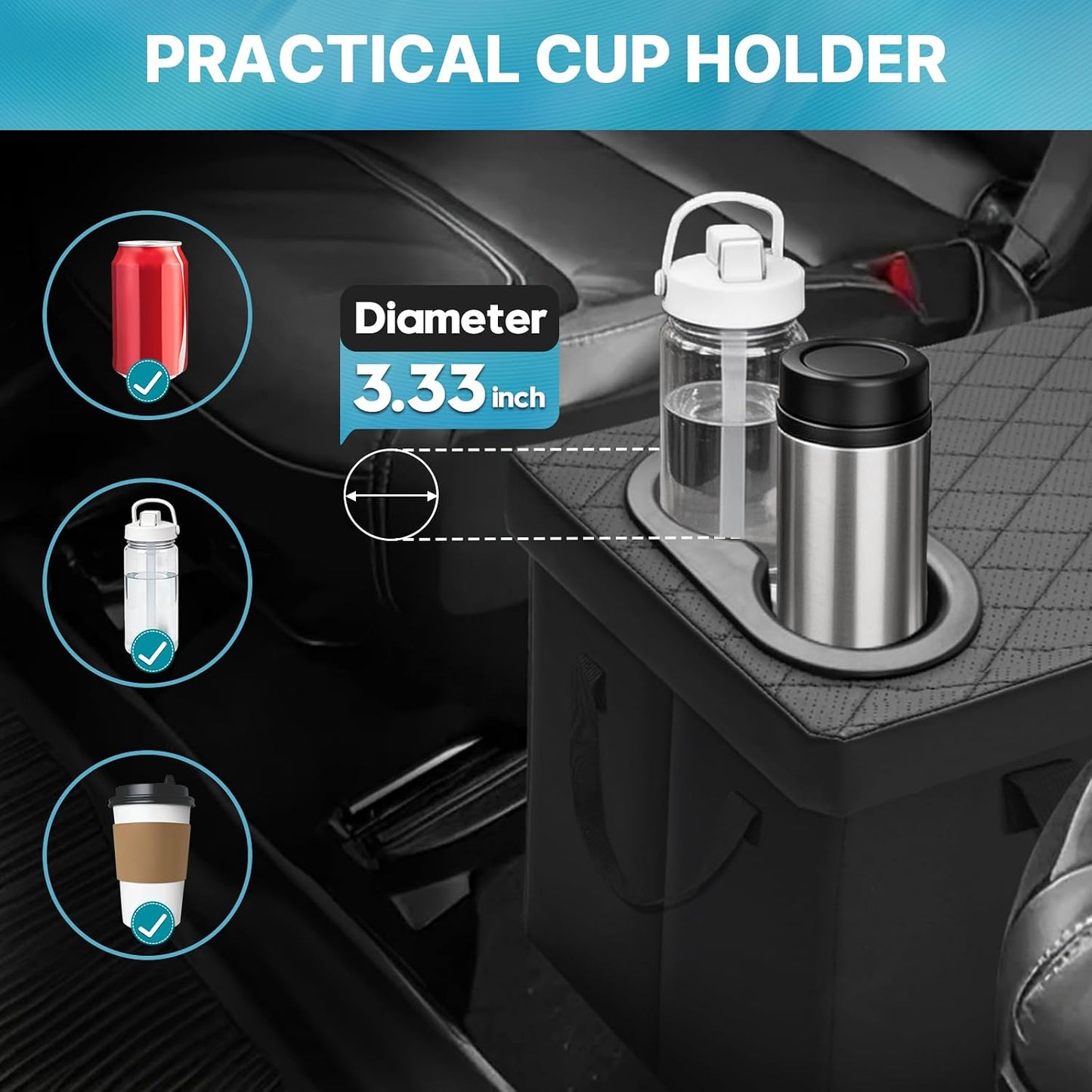 Mixsuper Liner Car Seat Organizer Ford Explorer with Cup Holders Ford Explorer Console Organizer 2020-2025 2026 Explorer Accessories Organizer for Explorer Seat Aisle Storage Box for Kids Travel