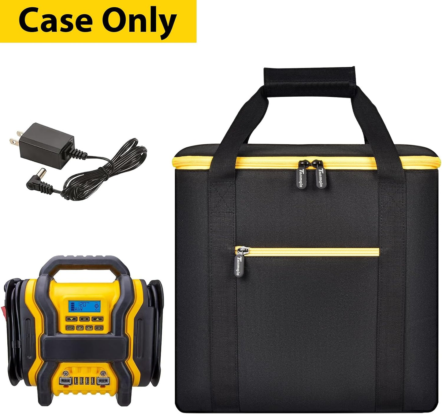 Jump Starter Hard Case for DEWALT DXAEPS14 2000 Peak, Car Emergency Bag | Pocket Stores Clamps Cables Accessories, Keeps Battery Booster Protected For Drivers, Road Trips And Trunk Kits, Bag Only