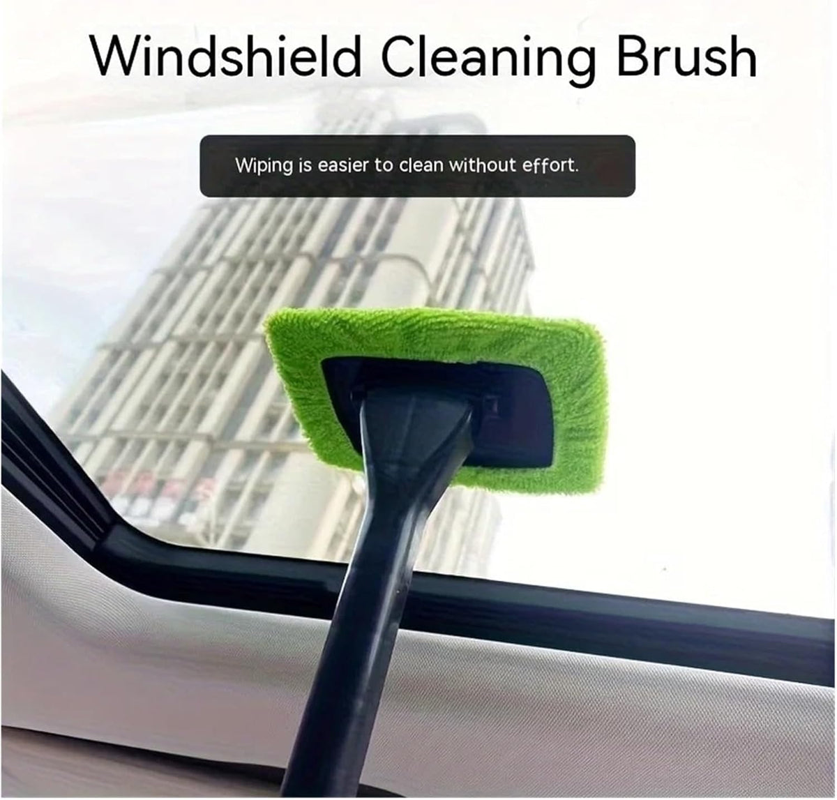 Car Front Windshield Defogging Brush Dust Removal Car Cleaning Tool Long Handle Household Glass Clean Brushes(Dark blue)