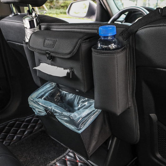 Car Organizer Between Seats, Garbage Trash Bag, Purse Holder, Dog Barrier | AMEIQ Car Accessories, Rubbish Can, Waster Litter Recycle Bin, Storage Bag Between Front Seats, Tissue Handbag Holder, Black