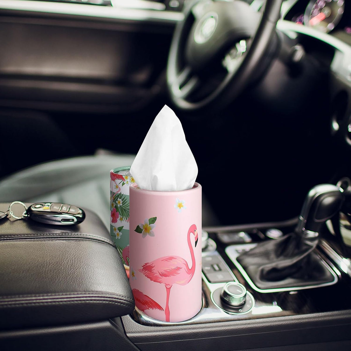 Fourluoo 12 Pack Flamingo Tissue Cylinder Holder Bulk with 3 Ply Facial Tissues Flower Flamingo Round Napkin Holders Cylinder Colorful Travel Paper Tubes Bulk Napkin for Summer Travel Bathroom Decor