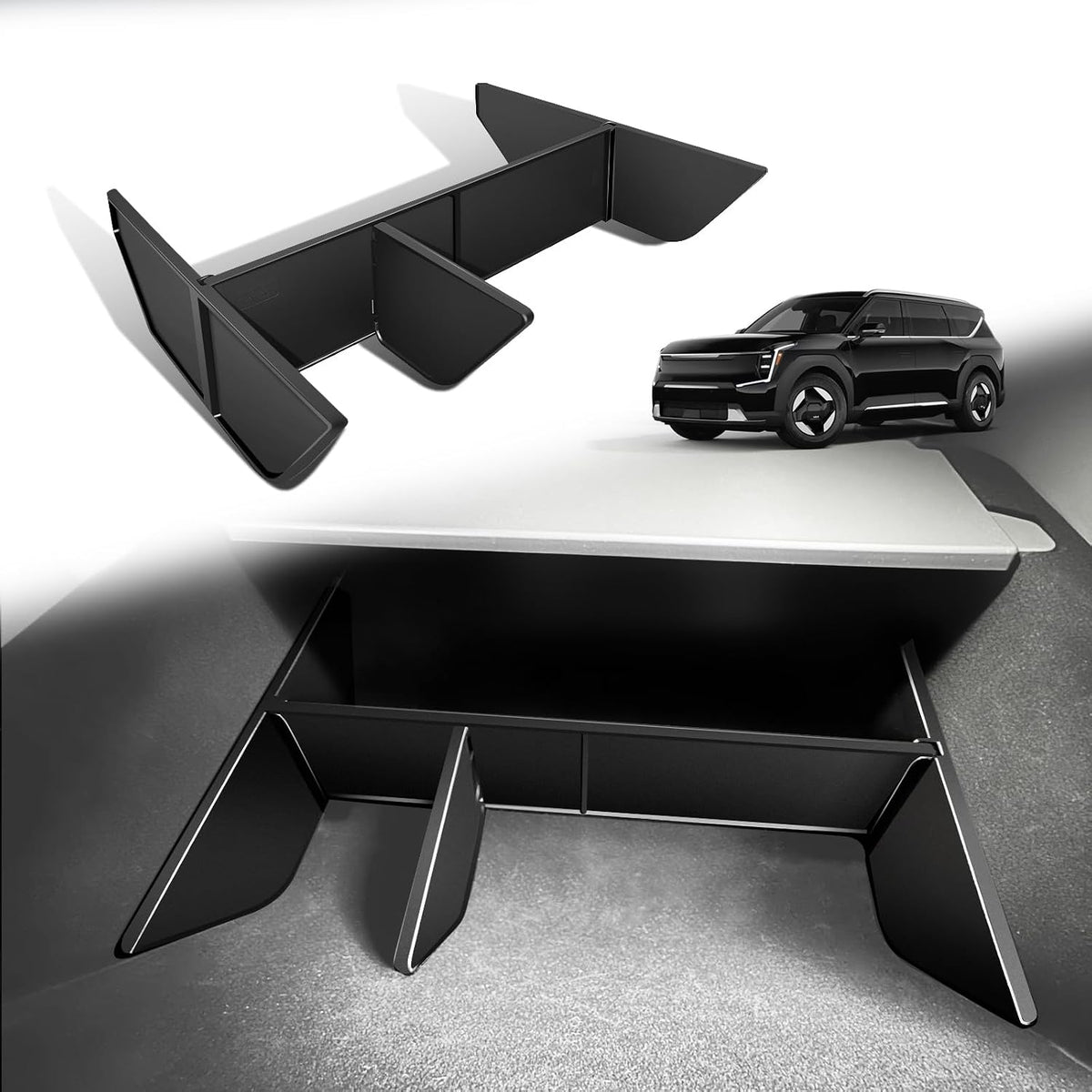 BestEvMod Lower Center Console Organizer Tray for 2024-2026 Kia EV9 (V2)