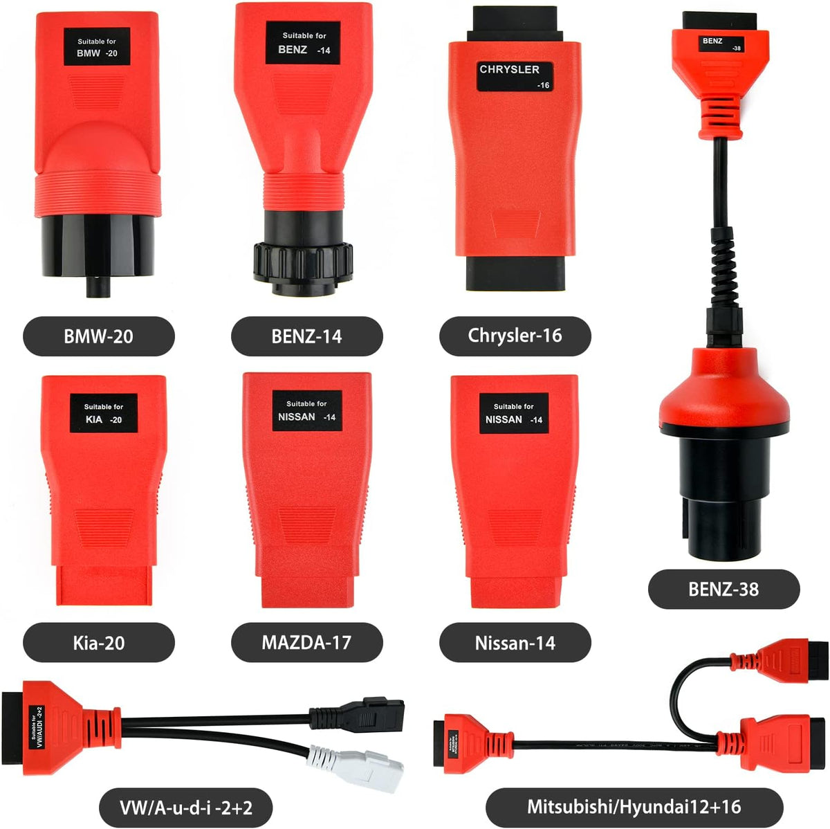 Autel MaxiSys MSOBD2KIT Non-OBDII Adapter, 9PCS Connector for OBD1 Vehicle