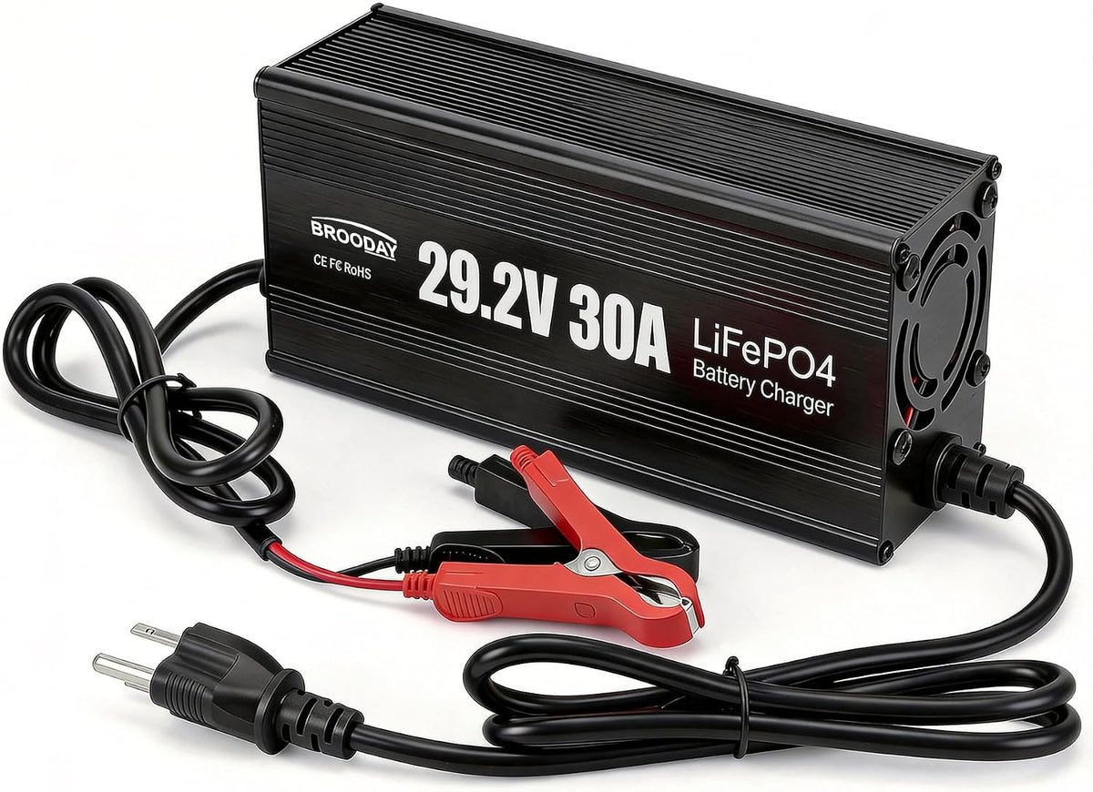 29.2V/24V 30A LiFePO4 Lithium Battery Charger, for Car Truck Moto