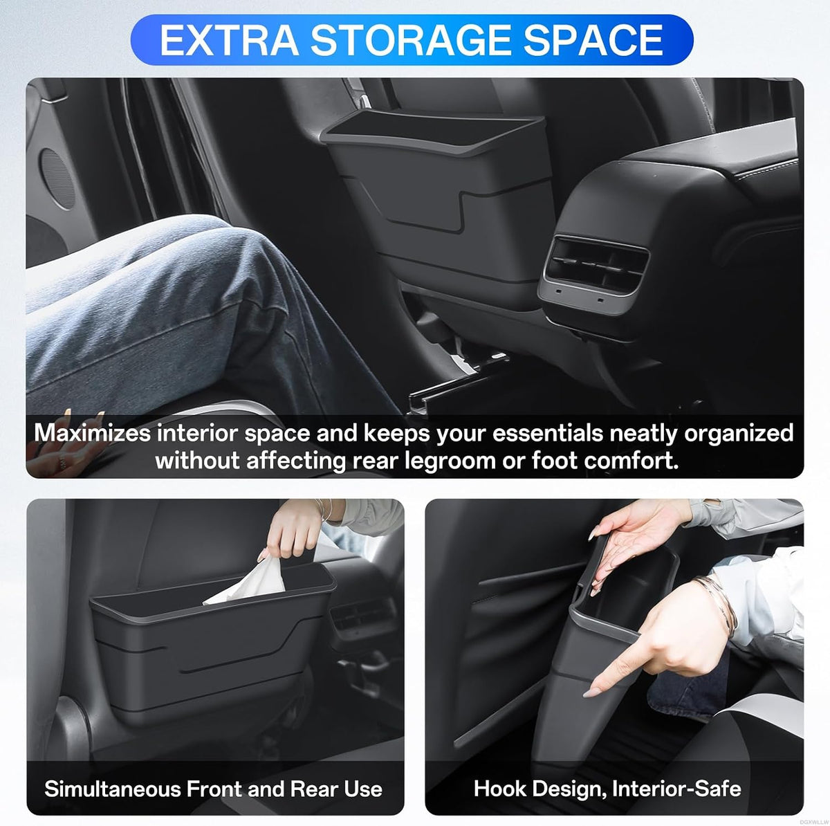 Seat Back Organizer for Tesla Model Y Juniper Model 3 Highland