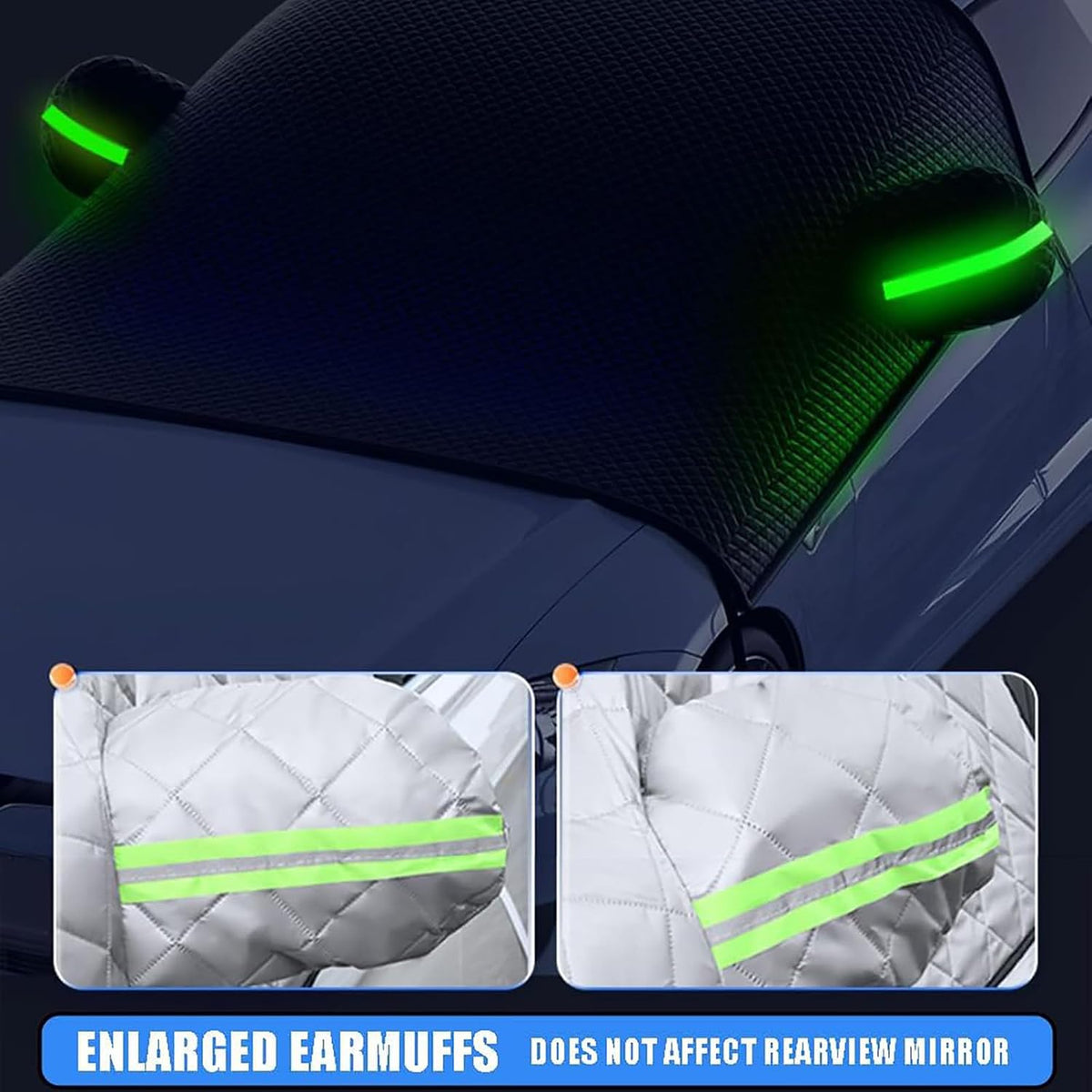 Car Windshield Snow Cover for Toyota RAV4 2025 2024 2023-2019 LE XLE Hybrid, Winter Magnetic Front Windscreen Anti-Snow Cover Frost Shield with Side Mirror Covers Exterior Accessories